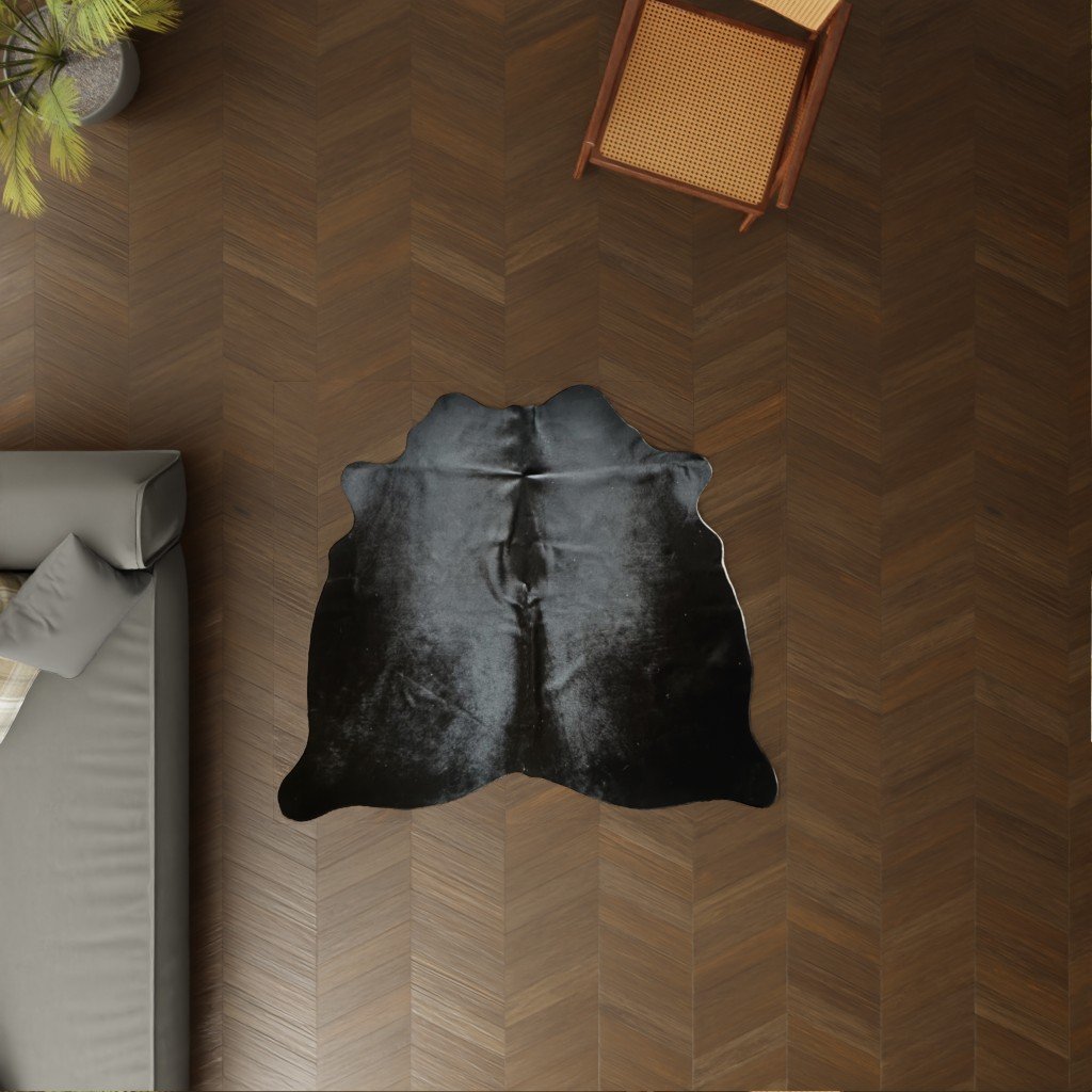 Echtes Mini Kuhfell schwarz als Dekoration