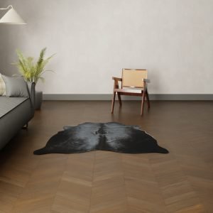 Kalbsfell schwarz Nahaufnahme Muster und Textur