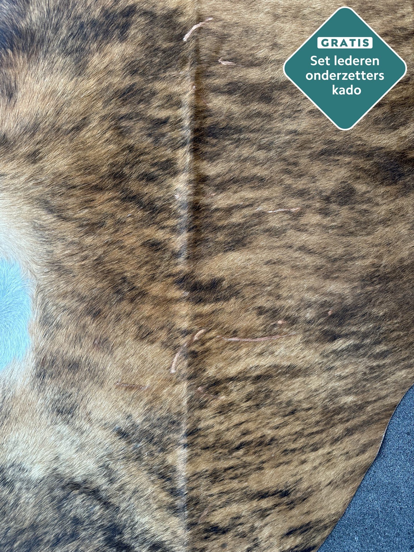 Kuhfell braun 220x200 cm XL groß als Wohnzimmer Teppich