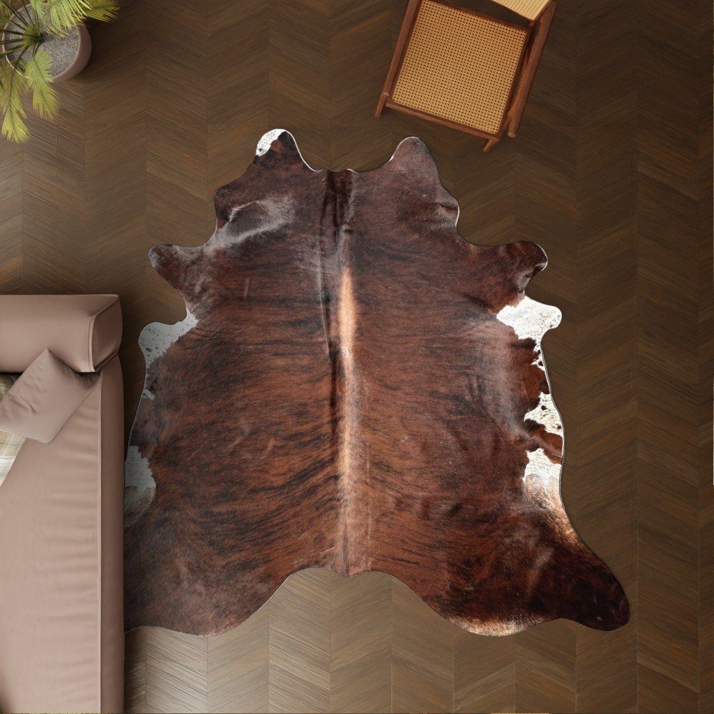 Kuhfell rotbraun 260x210 cm Riesig als Wohnzimmer Teppich