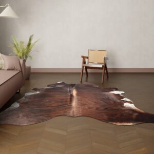 Natürliches Rinderfell rotbraun 260x210 cm Nahaufnahme Fell-Muster