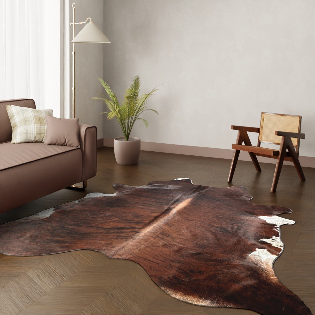 Echtes Kuhfell rotbraun 260x210 cm Riesig - Natürliches Rinderfell