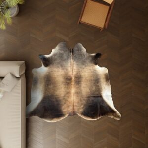 Kuhfell braun 220x200 cm XL groß als Wohnzimmer Teppich