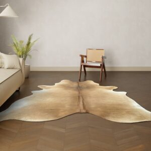 Natürliches Rinderfell cognac 260x210 cm Nahaufnahme Fell-Muster