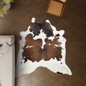 Kuhfell Tricolor 230x190 cm als Wohnzimmer Teppich