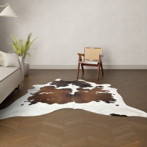 Natürliches Rinderfell Tricolor 230x190 cm Nahaufnahme Fell-Muster