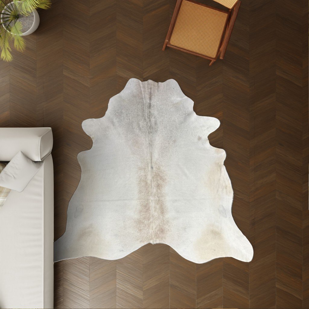 Kuhfell gebrochen weiss 220x200 cm als Wohnzimmer Teppich