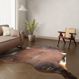 Echtes Kuhfell dunkelbraun weiss 260x240 cm Riesig - Natürliches Rinderfell