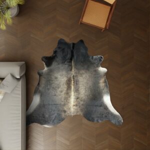 Kuhfell dunkelbraun 220x210 cm als Wohnzimmer Teppich