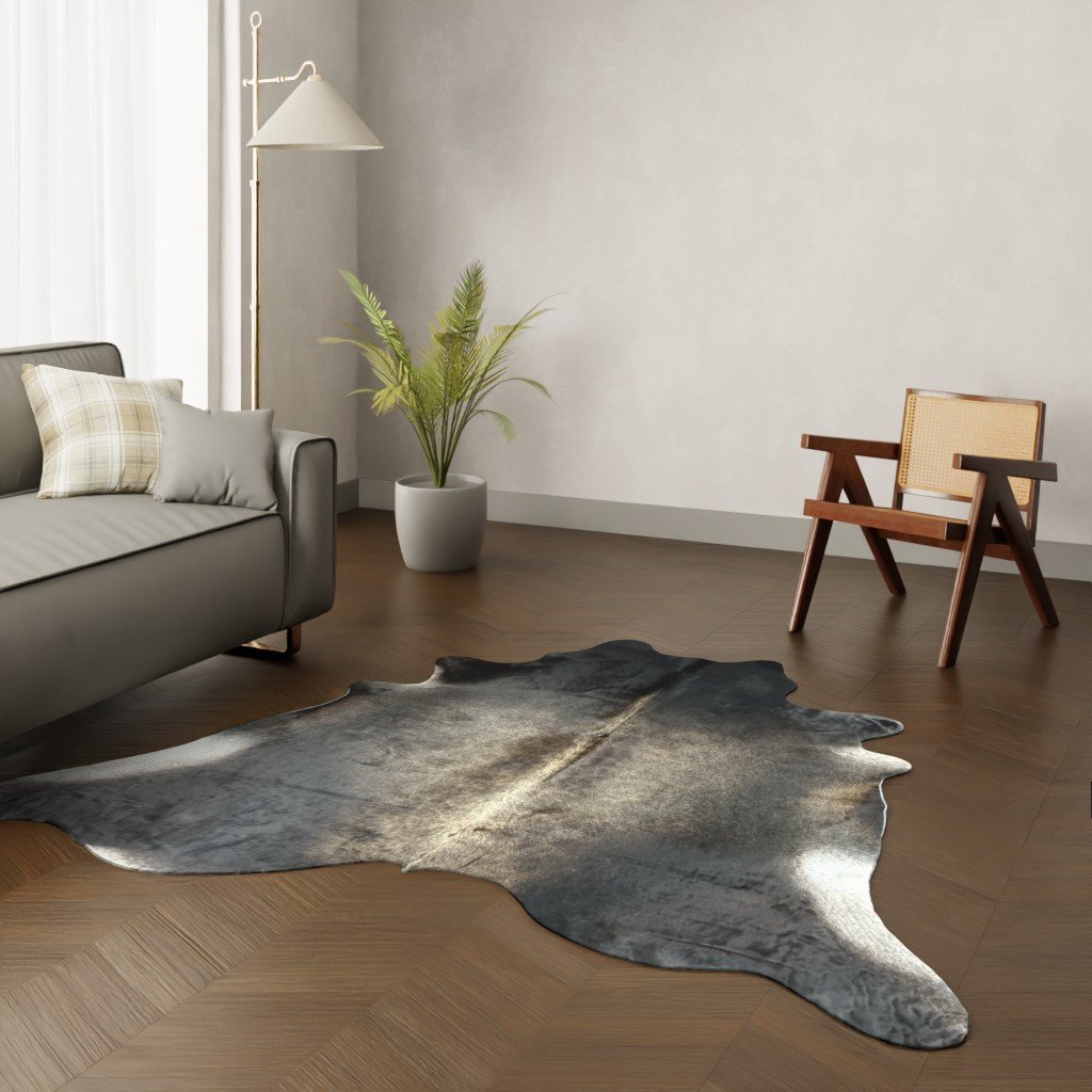 Echtes Kuhfell dunkelbraun 220x210 cm - Natürliches Rinderfell