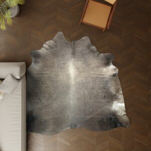 Kuhfell dunkelbraun 250x220 cm Riesig als Wohnzimmer Teppich