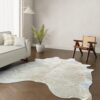 Echtes Kuhfell gebrochen weiss beige 240x190 cm XL Extra groß - Natürliches Rinderfell