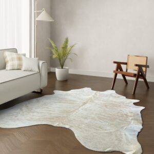 Echtes Kuhfell gebrochen weiss beige 240x190 cm XL Extra groß - Natürliches Rinderfell