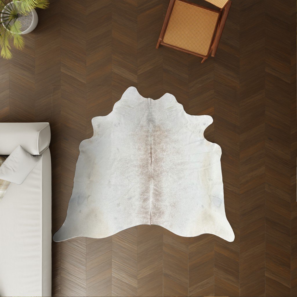 Kuhfell gebrochen weiss beige 200x190 cm Klein als Wohnzimmer Teppich