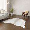 Echtes Kuhfell gebrochen weiss beige 200x190 cm Klein - Natürliches Rinderfell