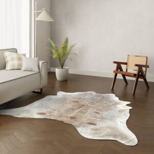 Echtes Kuhfell Champagner grau 220x190 cm - Natürliches Rinderfell