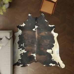 Kuhfell Tricolor 260x220 cm Riesig als Wohnzimmer Teppich