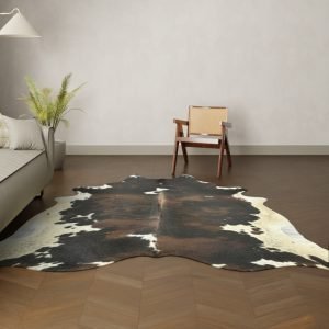 Natürliches Rinderfell Tricolor 260x220 cm Nahaufnahme Fell-Muster