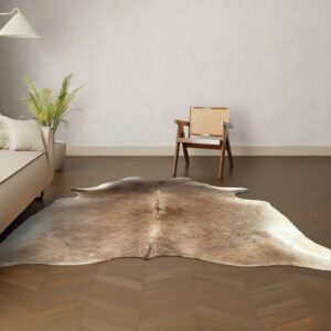 Natürliches Rinderfell braun 240x200 cm Nahaufnahme Fell-Muster