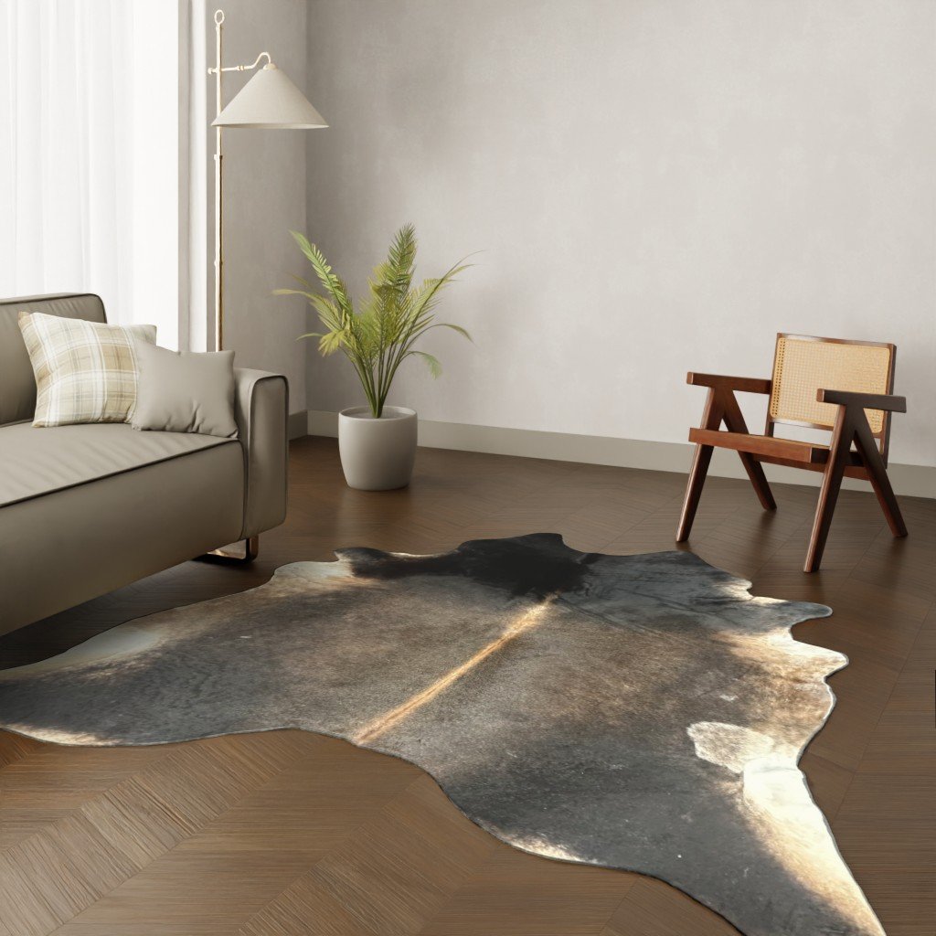 Echtes Kuhfell dunkelbraun 250x220 cm Riesig - Natürliches Rinderfell