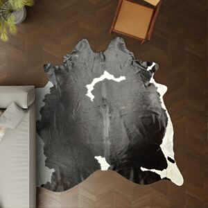Kuhfell schwarz-weiss gefleckt 260x210 cm Riesig als Wohnzimmer Teppich