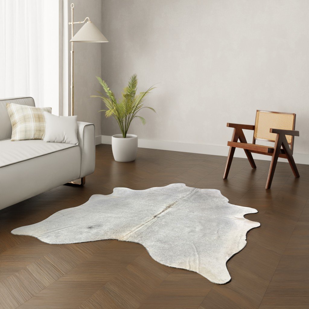 Echtes Kuhfell grau 180x160 cm Klein - Natürliches Rinderfell