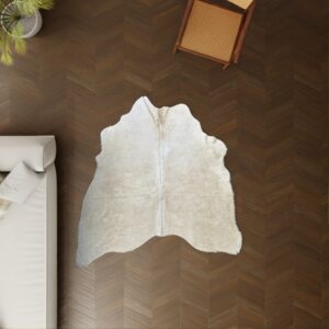 Kuhfell sandfarben 170x160 cm Klein als Wohnzimmer Teppich