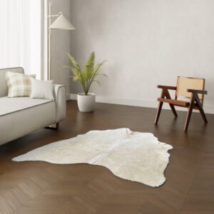 Echtes Kuhfell sandfarben 170x160 cm Klein - Natürliches Rinderfell