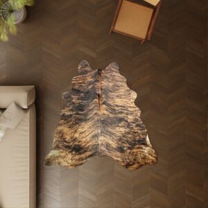 Kuhfell gestromt 180x160 cm Klein als Wohnzimmer Teppich