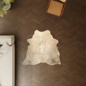 Kuhfell mittelbraun 150x140 cm Klein als Wohnzimmer Teppich