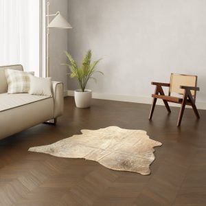 Echtes Kuhfell mittelbraun 150x140 cm Klein - Natürliches Rinderfell