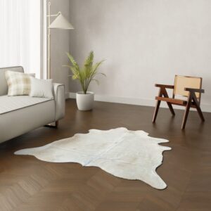 Echtes Kuhfell cremeweiss 180x170 cm Klein - Natürliches Rinderfell