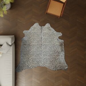 Kuhfell Leopardenmuster 200x180 cm als Wohnzimmer Teppich