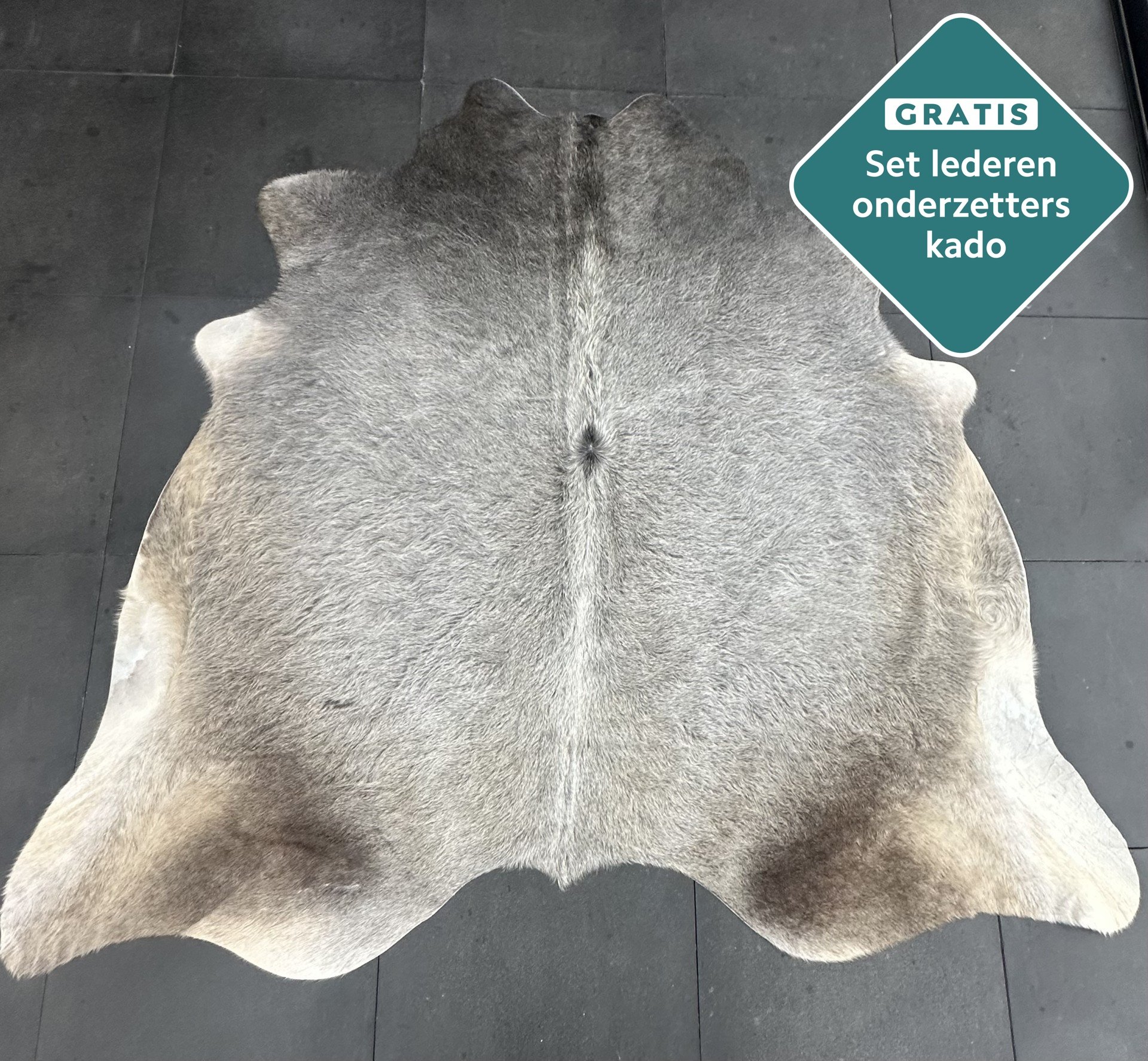 Kuhfell Teppich grau Detailansicht natürliche Zeichnung