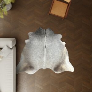 Kuhfell grau 200x210 cm als Wohnzimmer Teppich