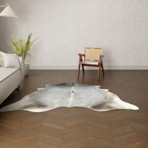 Natürliches Rinderfell grau 200x210 cm Nahaufnahme Fell-Muster