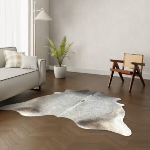 Echtes Kuhfell grau 200x210 cm - Natürliches Rinderfell Langhaar