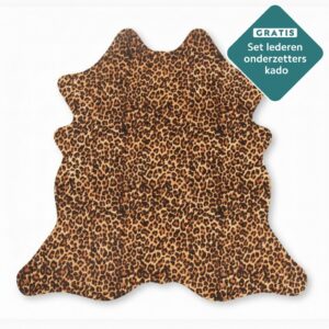Mini Kuhfell Leopardenmuster 80x70 cm - Echtes kleines Rinderfell