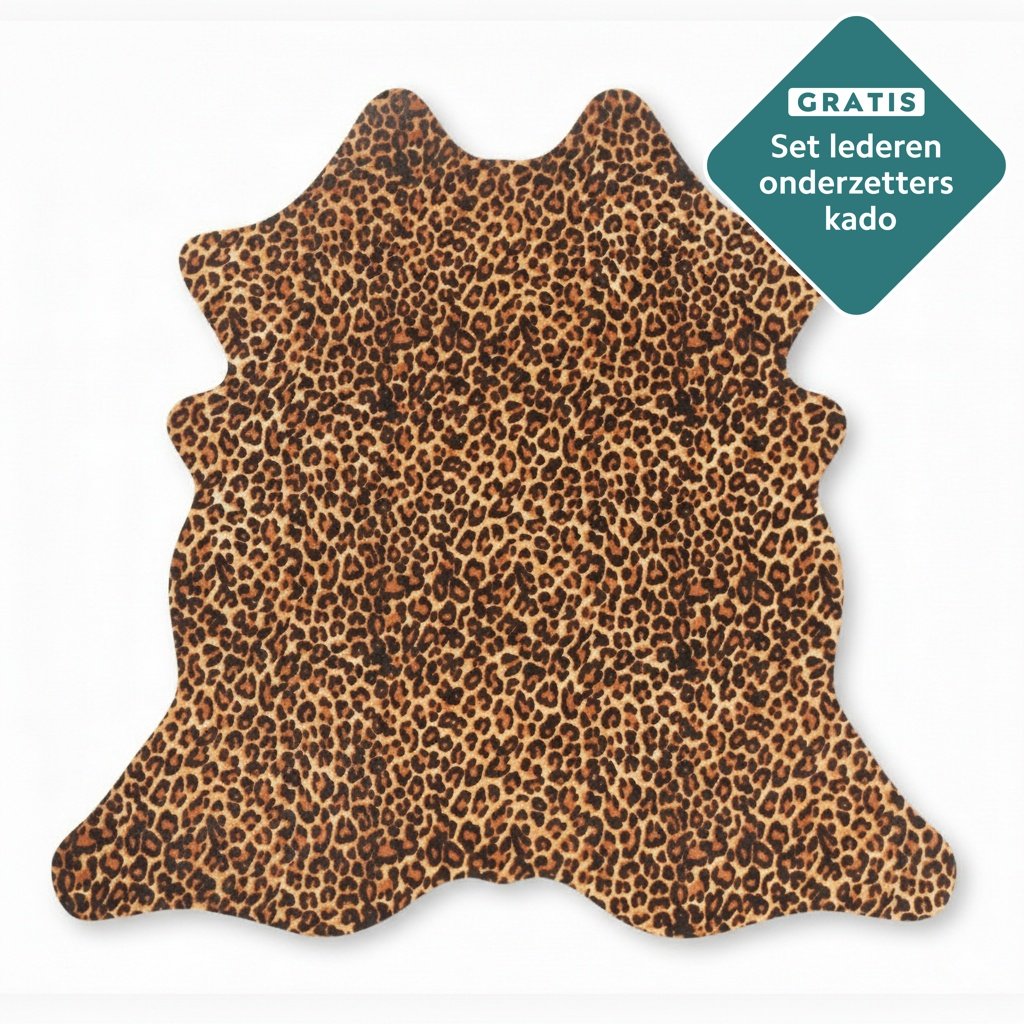 Mini Kuhfell Leopardenmuster 80x70 cm - Echtes kleines Rinderfell
