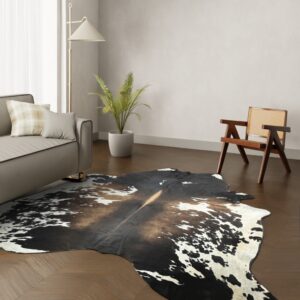 Echtes Kuhfell Tricolor 250x190 cm Riesig - Natürliches Rinderfell Narben