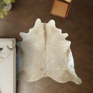 Kuhfell sandfarben 260x240 cm Riesig als Wohnzimmer Teppich