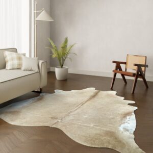 Echtes Kuhfell sandfarben 260x240 cm Riesig - Natürliches Rinderfell