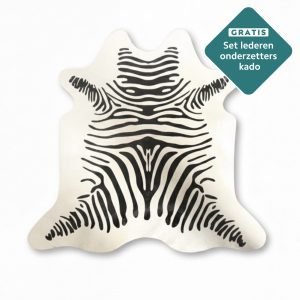 Mini Kuhfell Zebradruck 70x70 cm - Echtes kleines Rinderfell