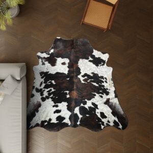 Kuhfell Tricolor 230x200 cm als Wohnzimmer Teppich