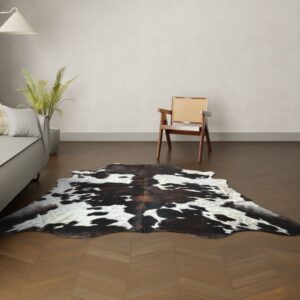 Natürliches Rinderfell Tricolor 230x200 cm Nahaufnahme Fell-Muster