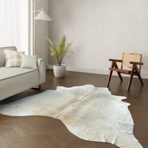 Echtes Kuhfell Champagner grau 260x230 cm Riesig - Natürliches Rinderfell