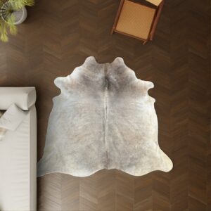 Kuhfell grau taupe 220x200 cm Spezial als Wohnzimmer Teppich