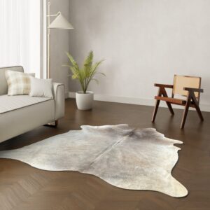 Echtes Kuhfell grau taupe 220x200 cm Spezial - Natürliches Rinderfell