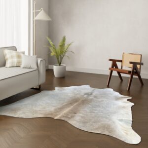 Echtes Kuhfell grau braun 240x210 cm XL Extra groß - Natürliches Rinderfell