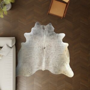 Kuhfell grau taupe 220x190 cm Spezial als Wohnzimmer Teppich